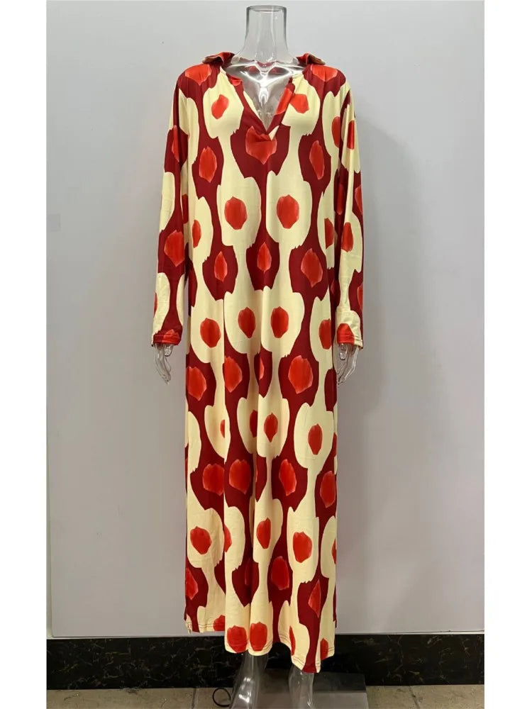 Anna - Dames Boho Chic Geometrische Print Maxi Jurk