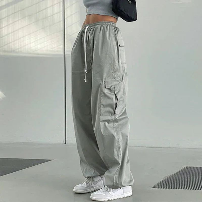 MEREL - Dames Hoge Taille Losse Casual Cargo Broek