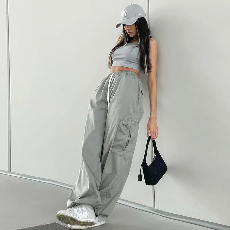 MEREL - Dames Hoge Taille Losse Casual Cargo Broek