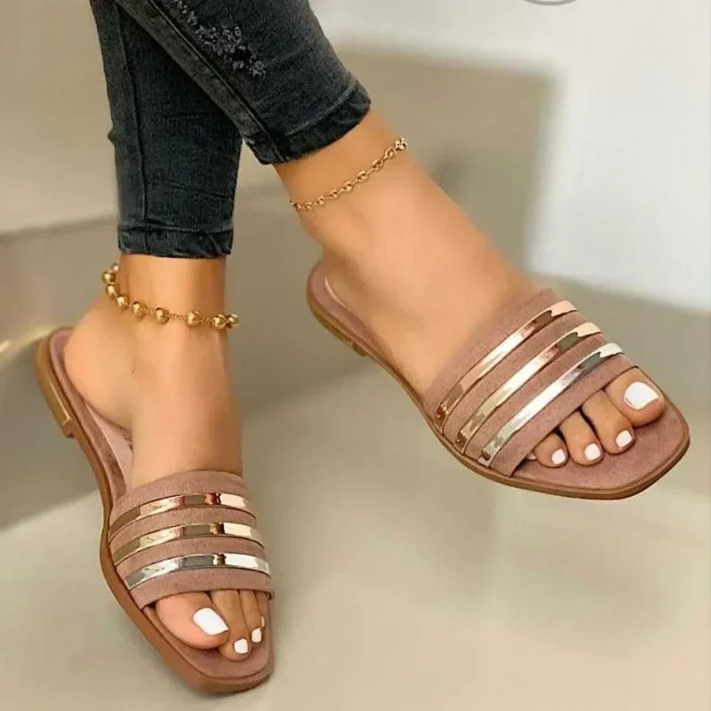 AGATHA - Dames Zomer Sandalen met Metalen Strepen