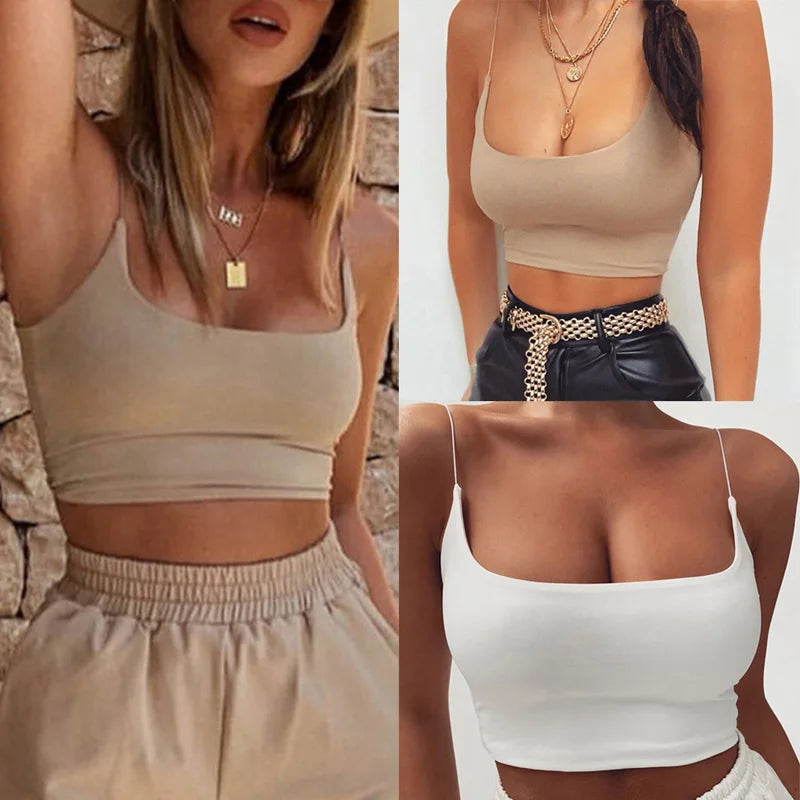 Inge - Damen Bustier Crop Top aus hochelastischer Baumwolle