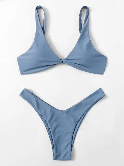 ELKE - Dames Bikini Set met hoge beenuitsnijding en bandage - Push-Up