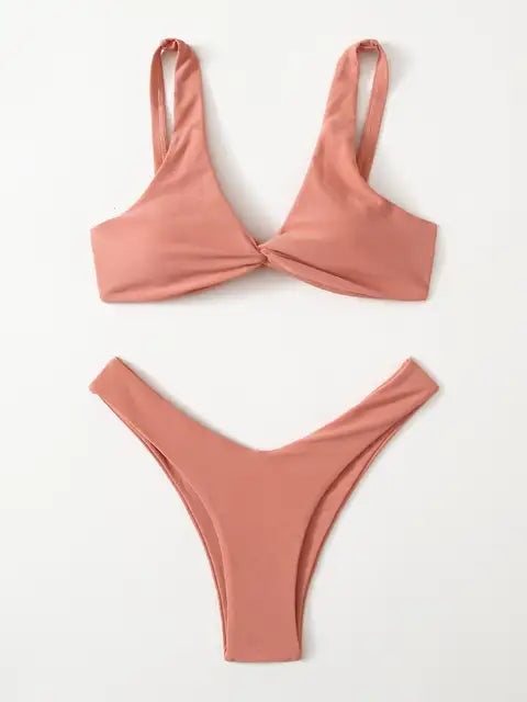 ELKE - Dames Bikini Set met hoge beenuitsnijding en bandage - Push-Up
