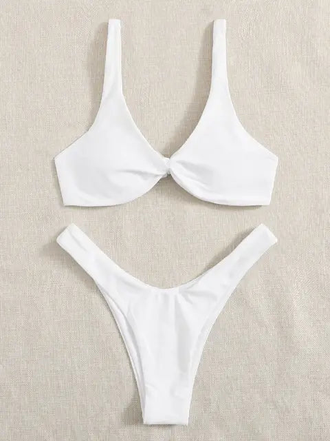ELKE - Dames Bikini Set met hoge beenuitsnijding en bandage - Push-Up