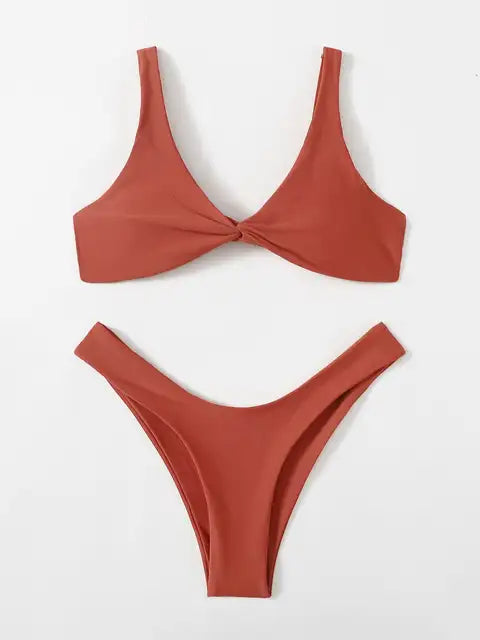 ELKE - Dames Bikini Set met hoge beenuitsnijding en bandage - Push-Up