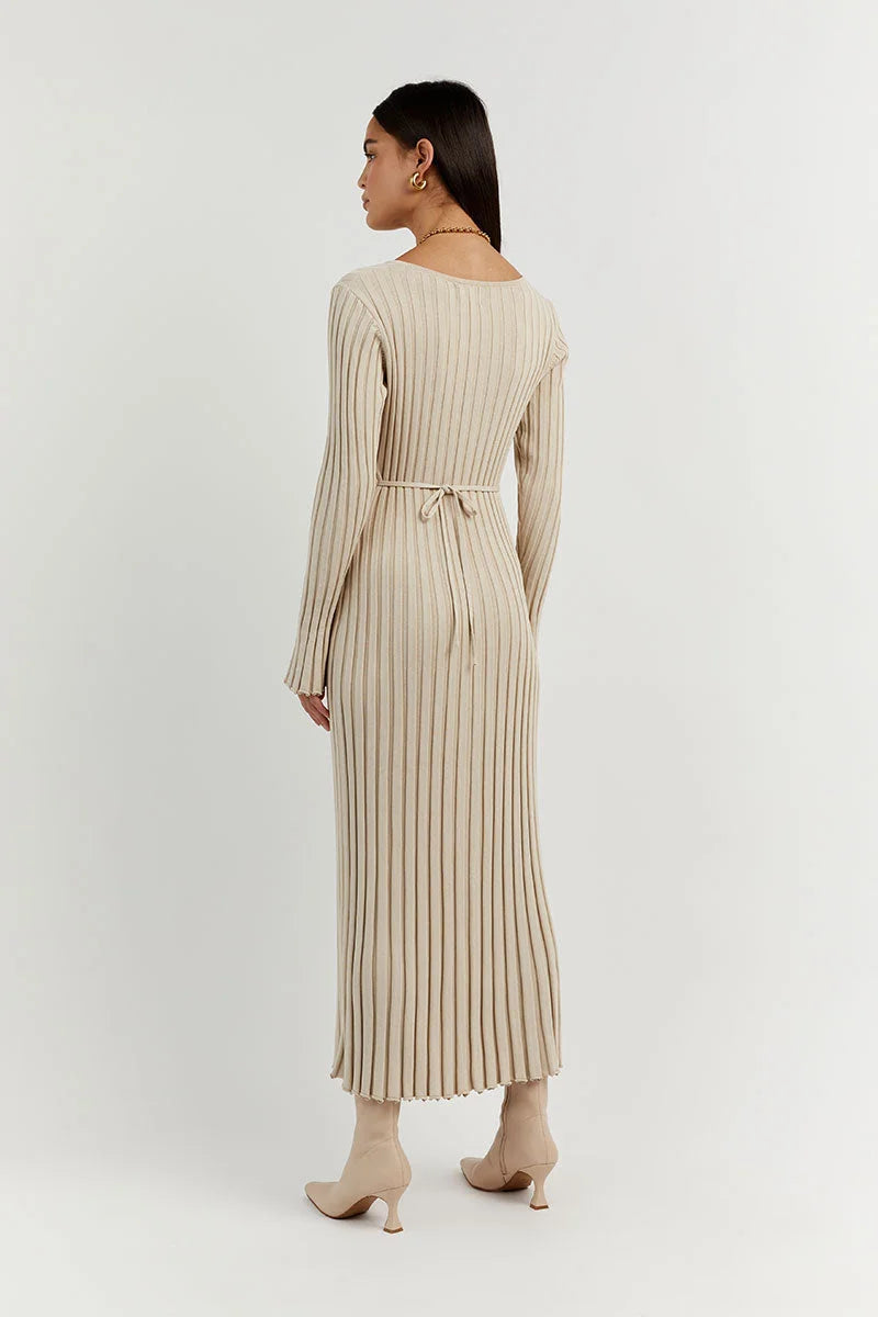 CARINA - Stijlvolle midi-jurk met lange mouwen