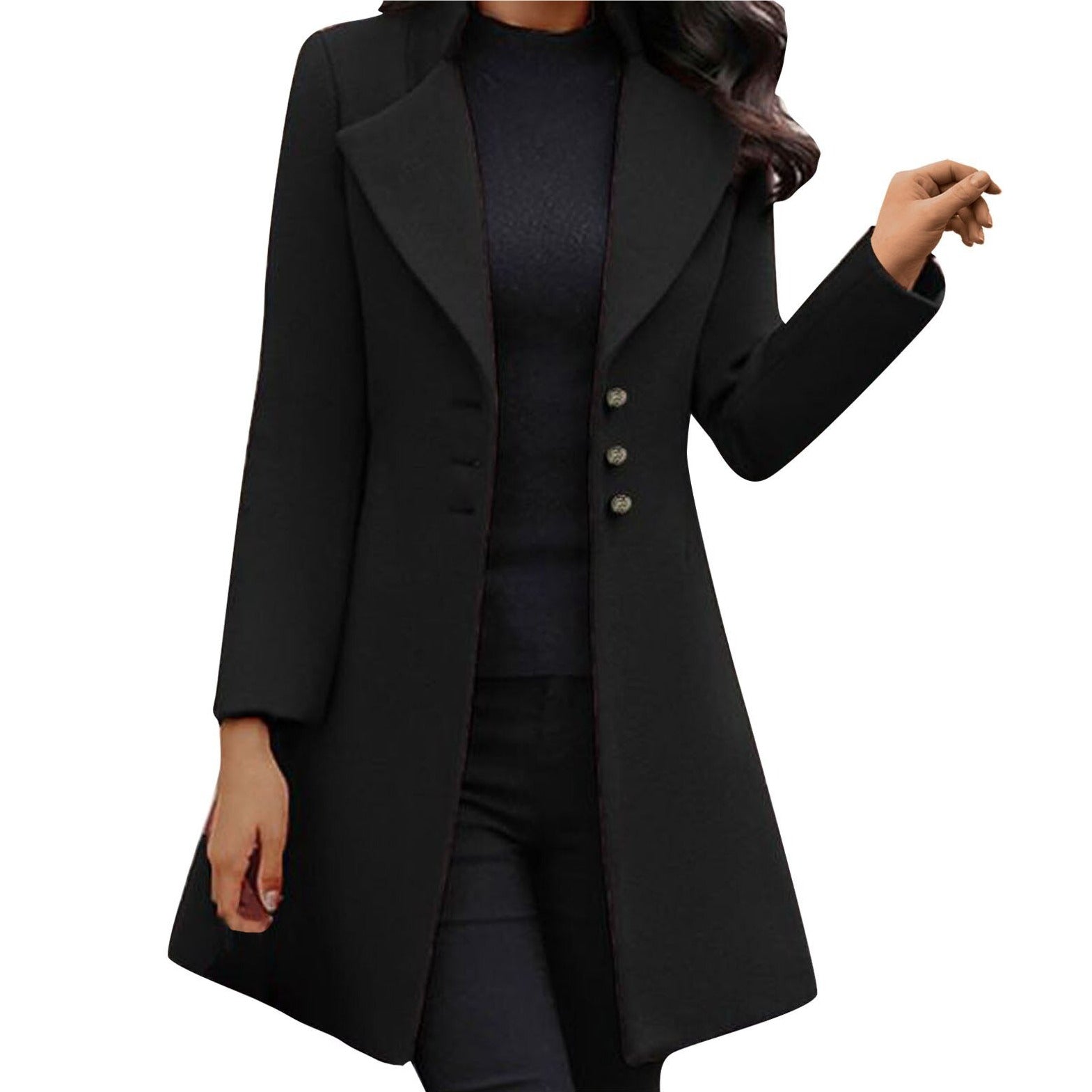 SARAH - Elegante Italiaanse Wollen Jas - Dames Winterjas met Lange Mouwen