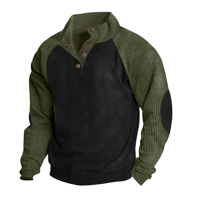 Blaise - Casual Corduroy Kleurblok Trui voor heren