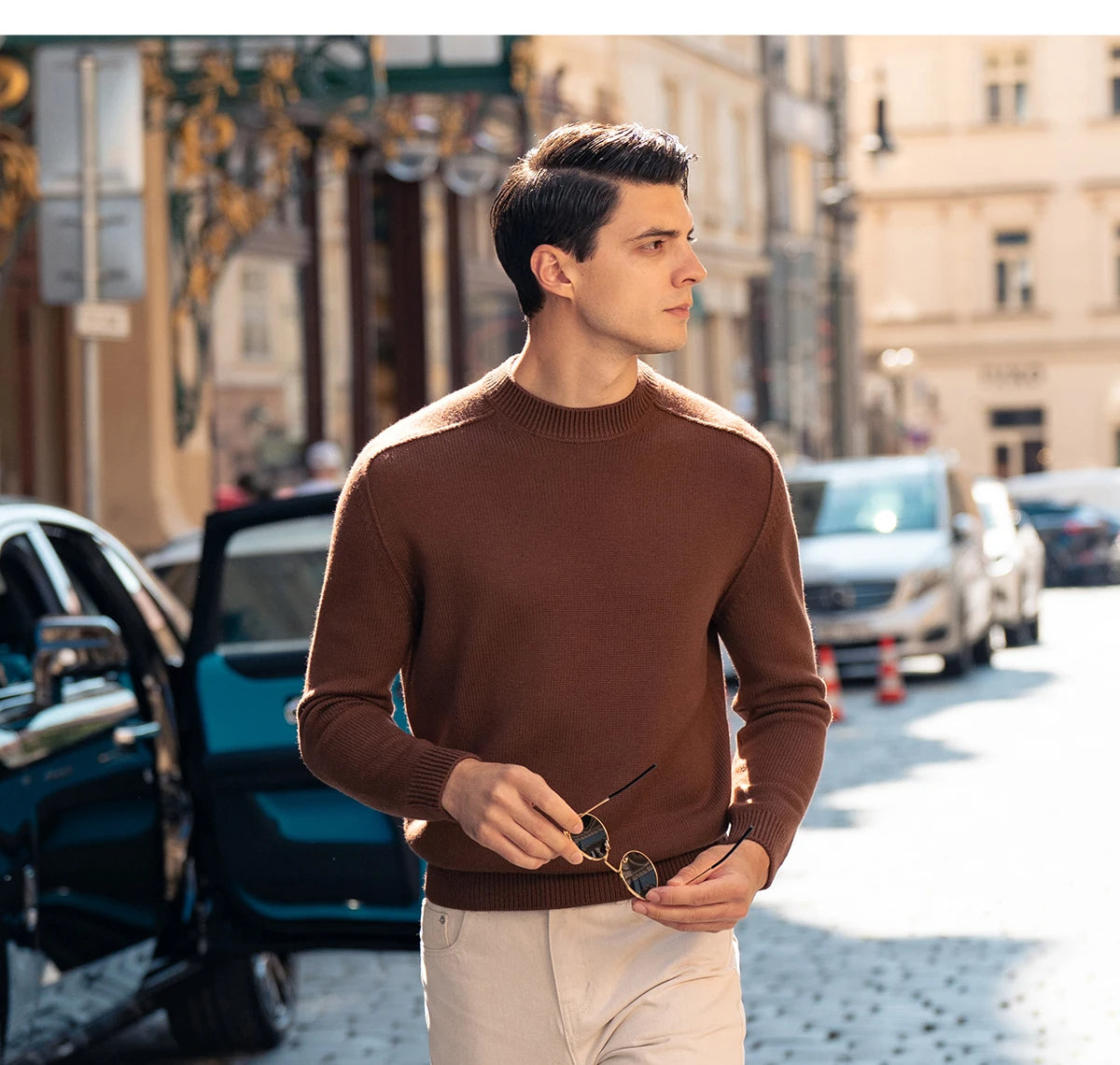 Jethro - Luxe kasjmier semi-turtleneck trui voor mannen