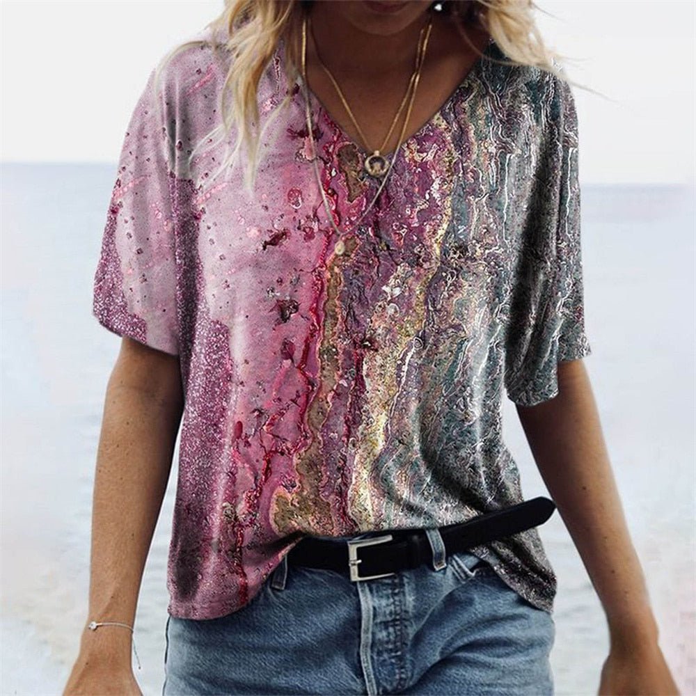 JULIA - Artistiek dames-T-shirt in boho-stijl met etnische prints