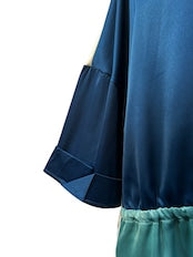Frederika - Vrouwen Elegante Contrast Kleur Trekkoord Blouse