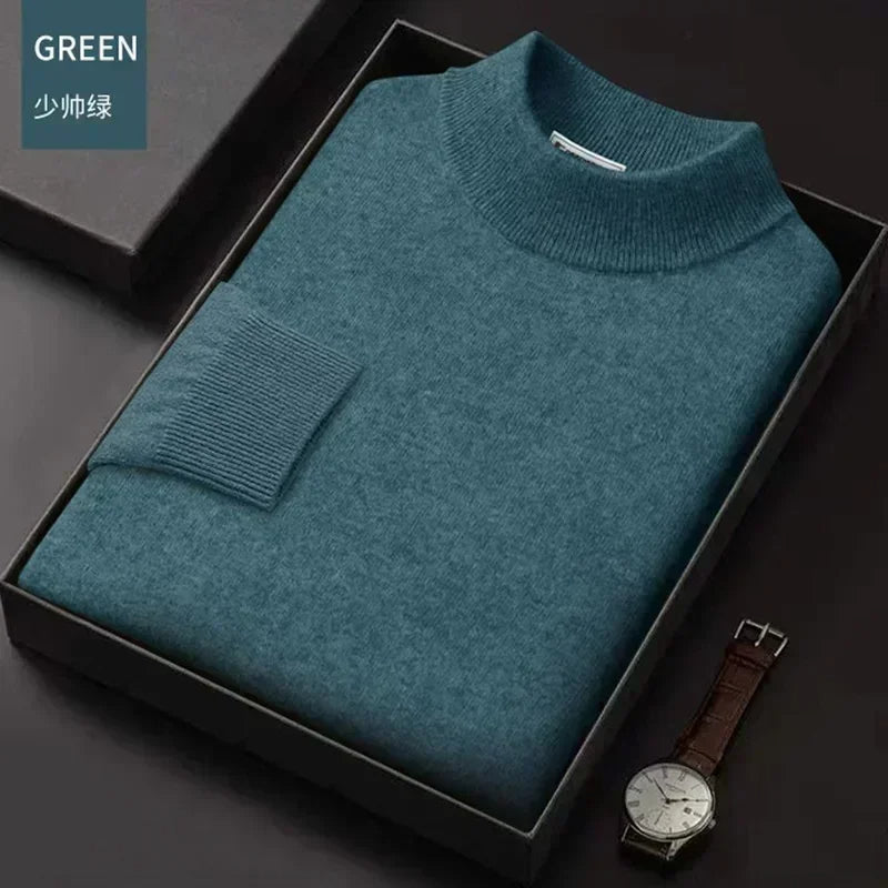 Chesky - Luxe heren trui van 100% zuivere wol met pokdalige kraag