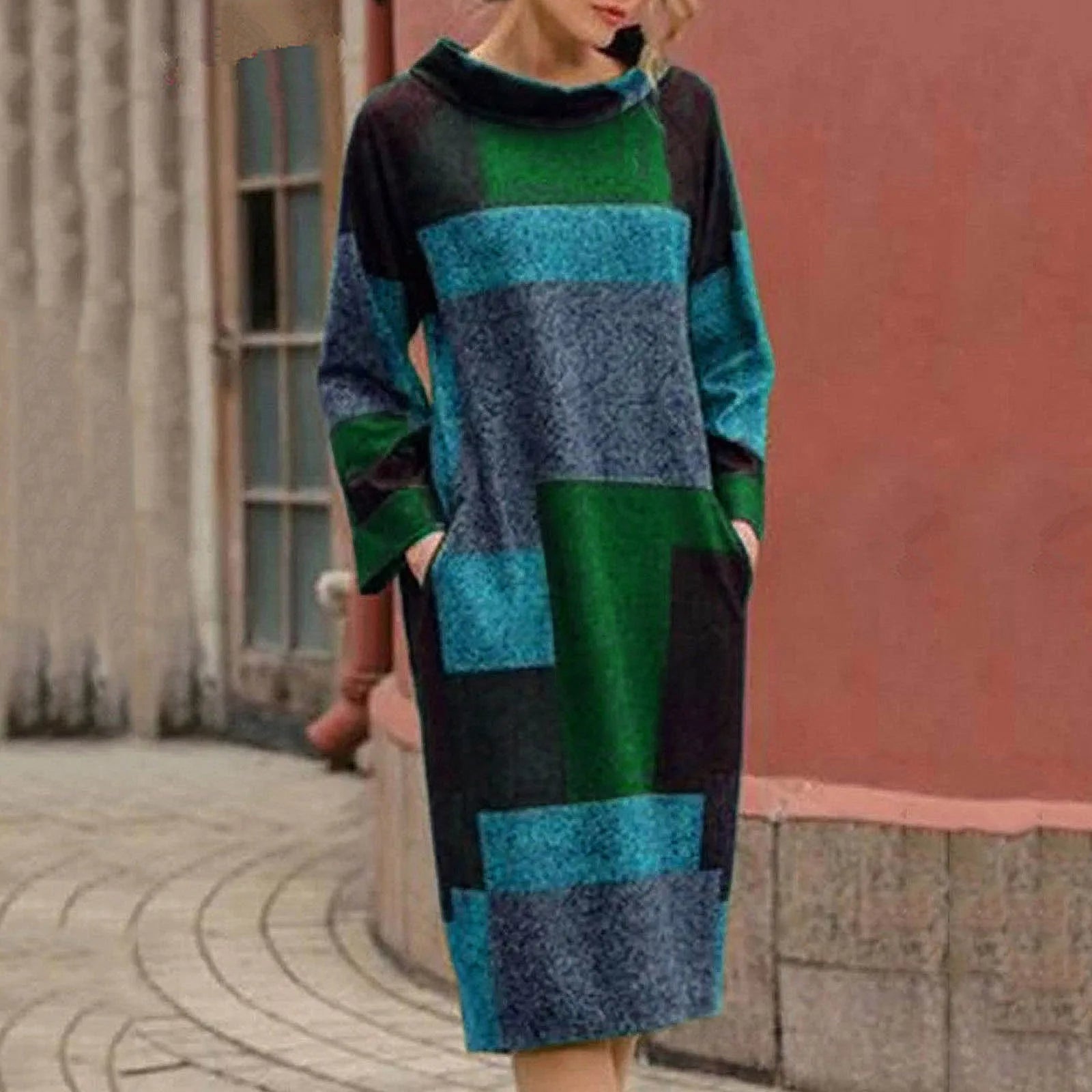 Roxanne - Patchwork Sweatshirt Jurk voor Vrouwen