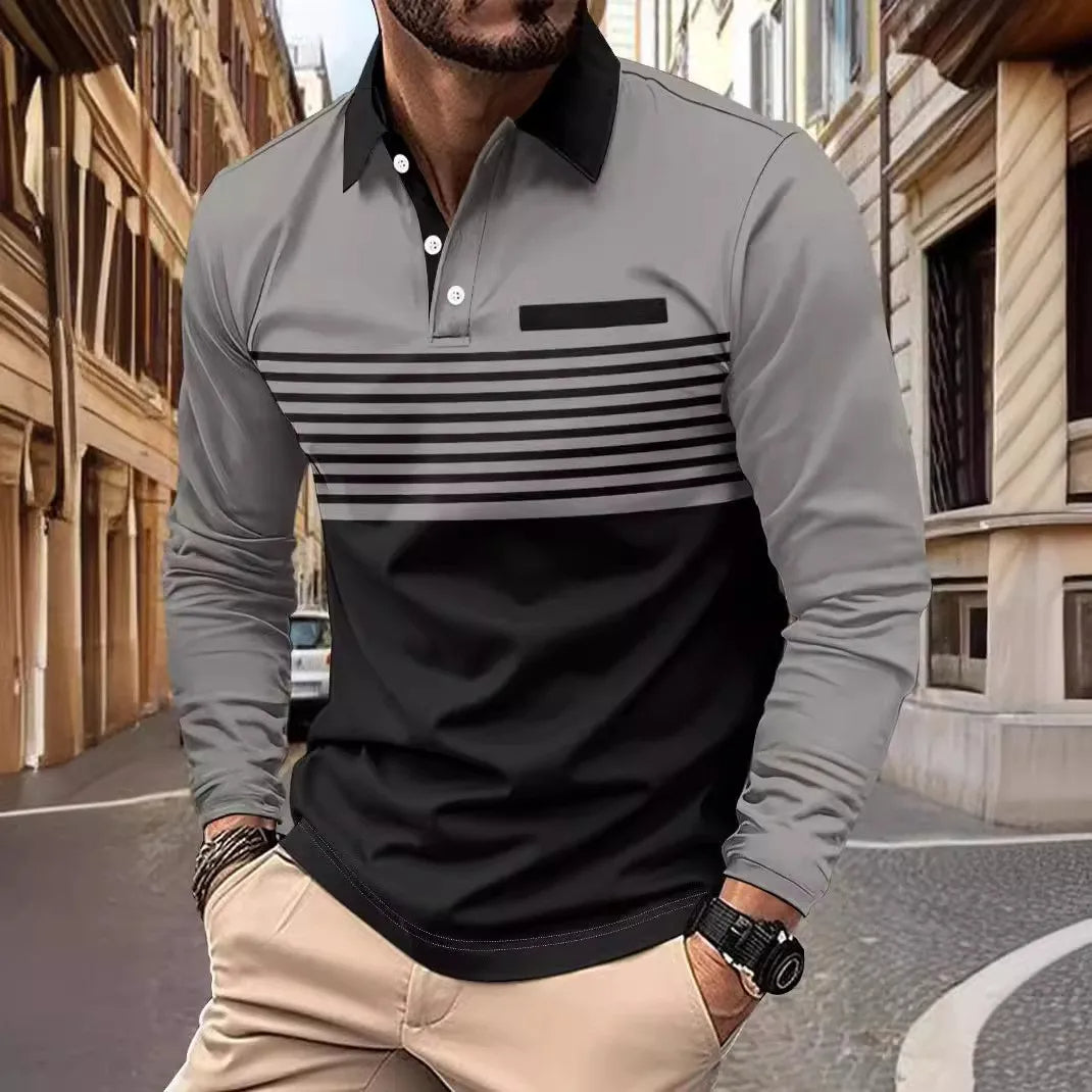 Fridtjof - 2024 Lente & Herfst Heren Gestreept Poloshirt