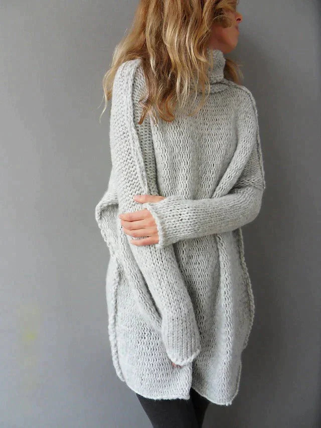 ALEXIS - Grijze oversized coltrui