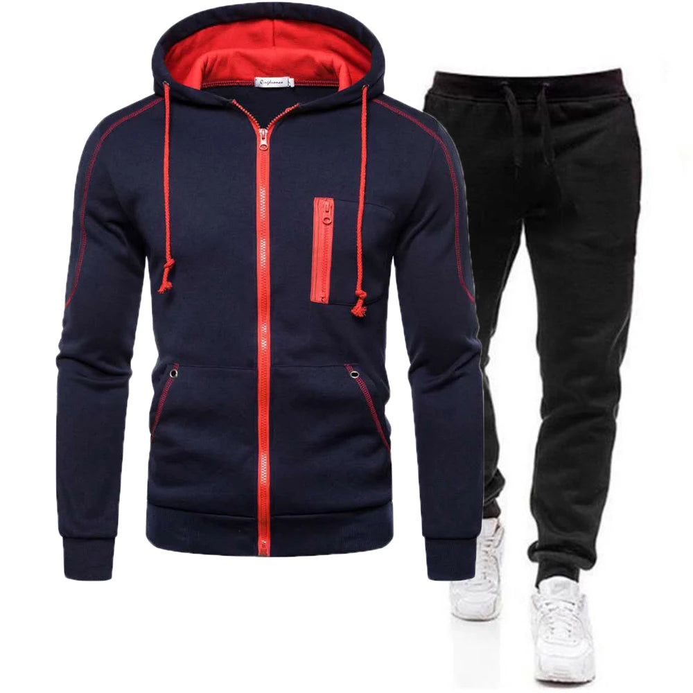 Cormac - Sweatshirt & Sweatbroek Set met Ritssluiting voor Casual Fitness en Sport