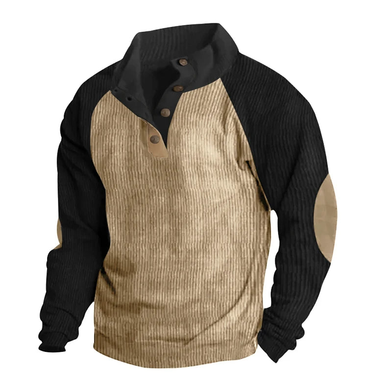Blaise - Casual Corduroy Kleurblok Trui voor heren