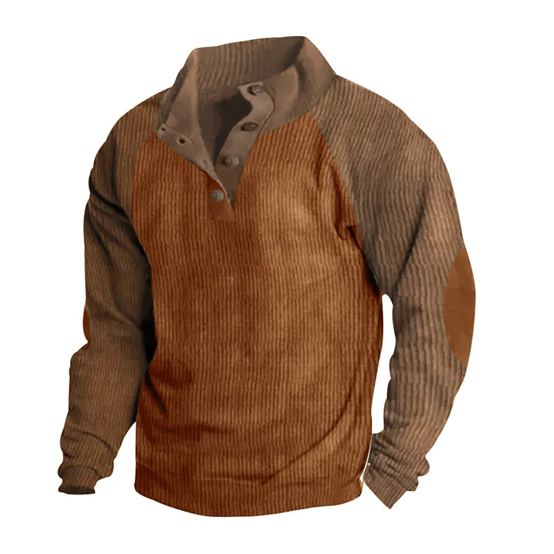Blaise - Casual Corduroy Kleurblok Trui voor heren