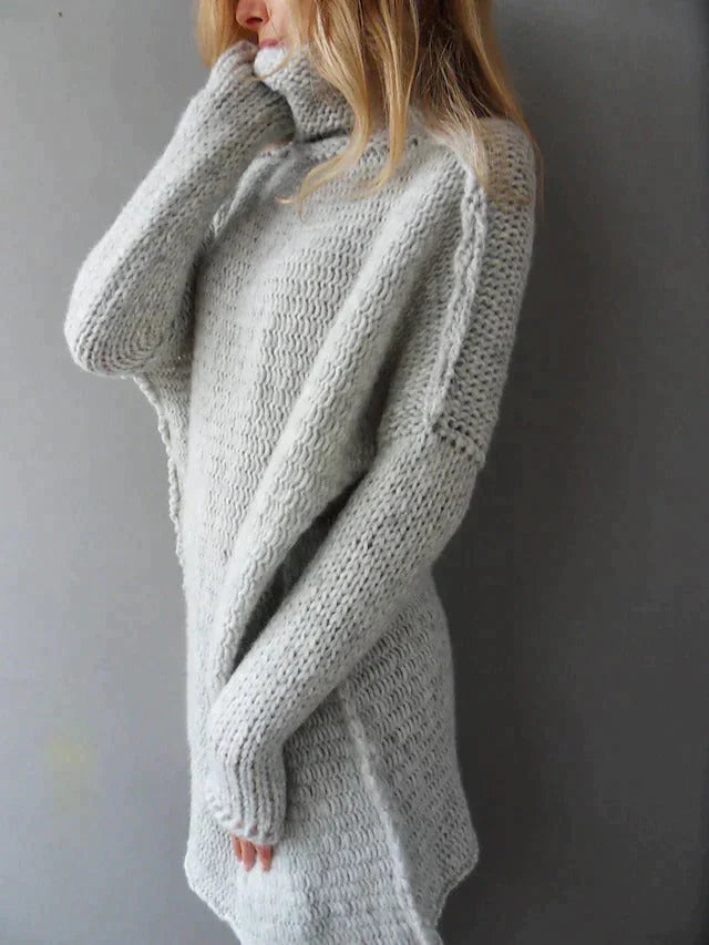 ALEXIS - Grijze oversized coltrui