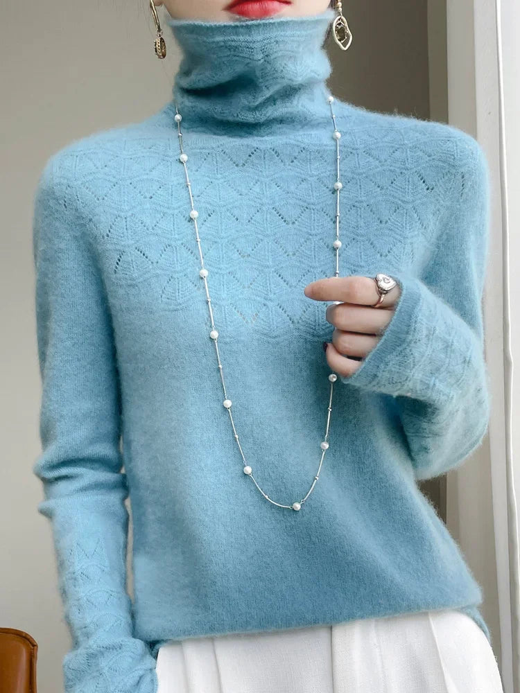 Josette - Trui met col van 100% Merino wol