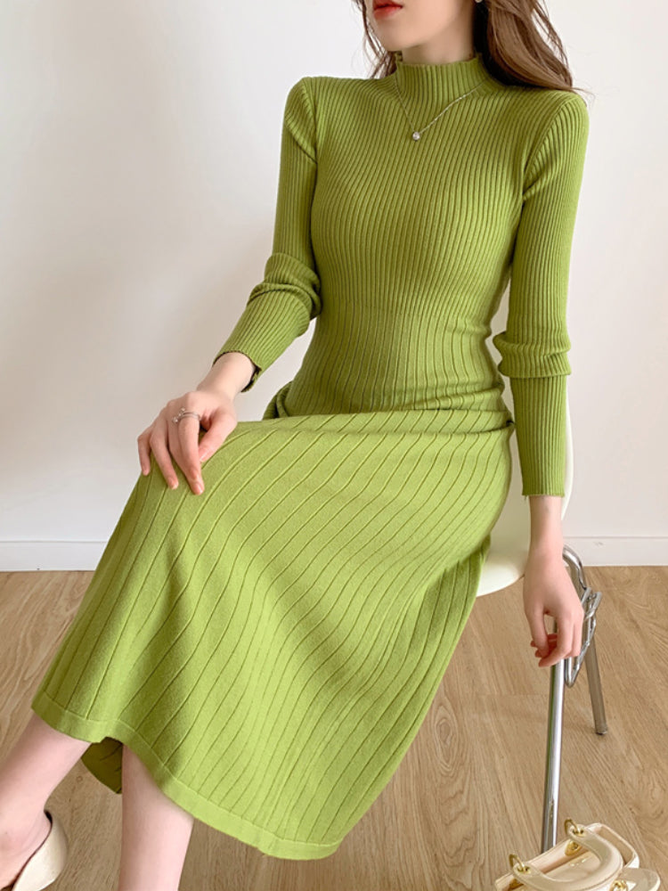 ILSE - Elegante midi-feestjurk met lange mouwen