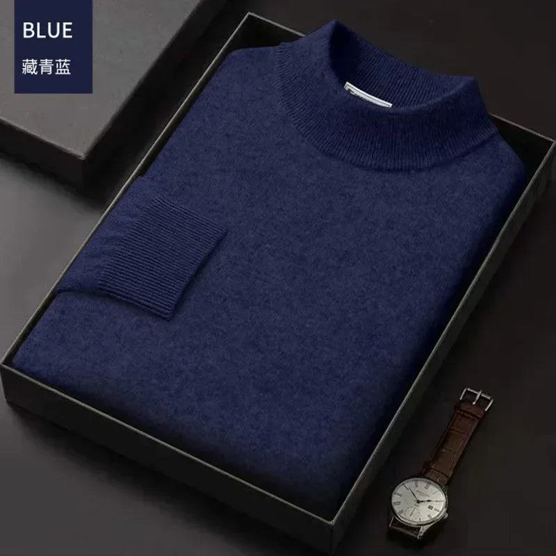 Chesky - Luxe heren trui van 100% zuivere wol met pokdalige kraag
