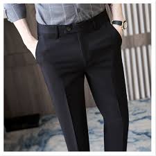 Charles - Trendy Slim Fit Cropped Broek in Koreaanse Stijl voor Mannen