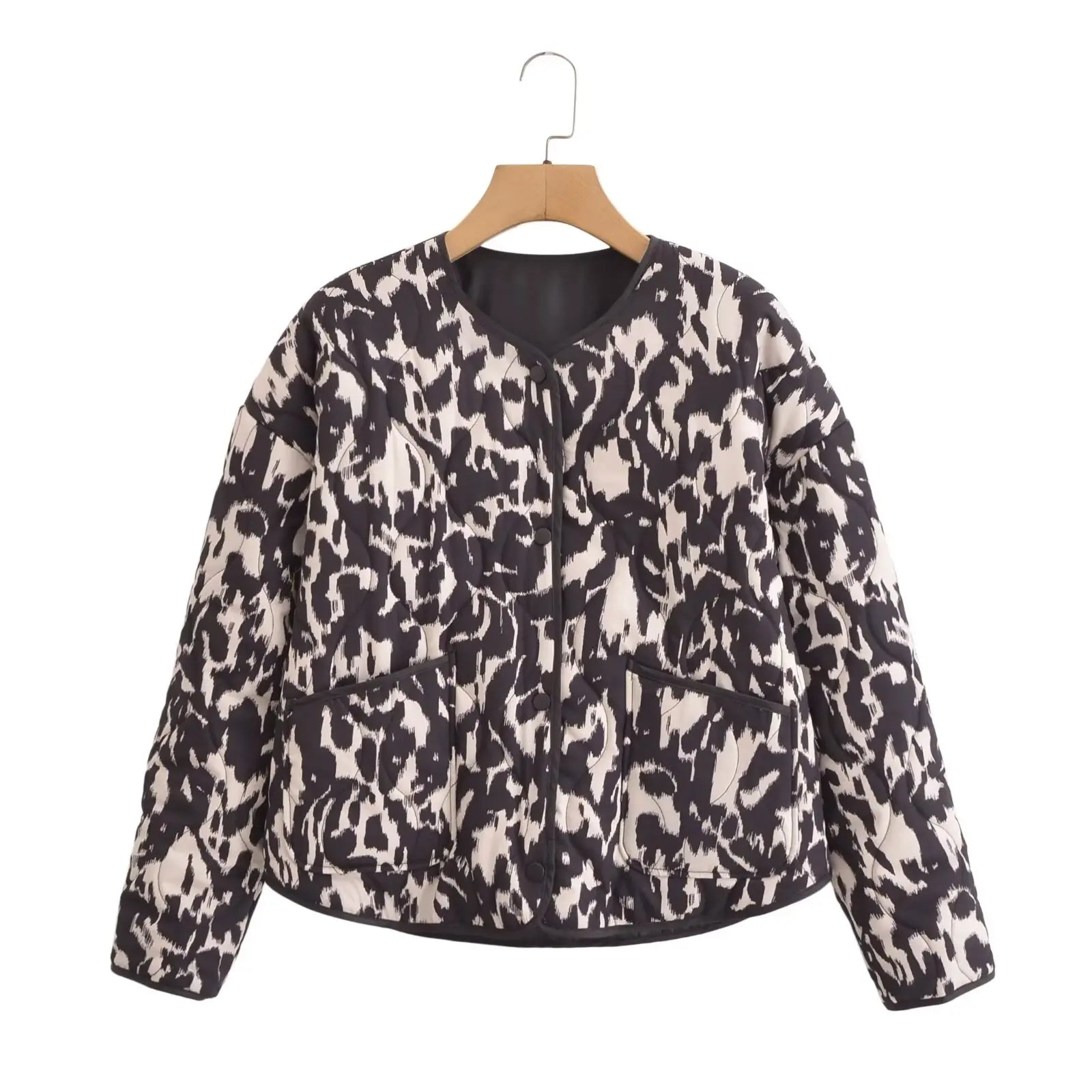 Amani - Trendy Quilted Jacket met dierenprint voor dames