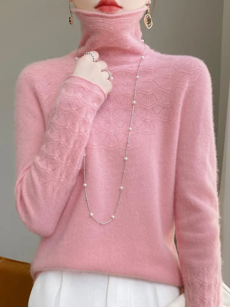 Josette - Trui met col van 100% Merino wol