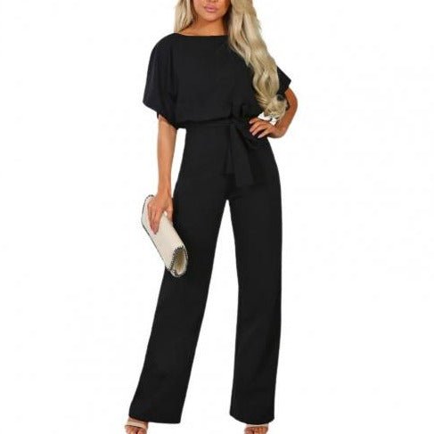 HELENE - Klassieke jumpsuit met ronde hals
