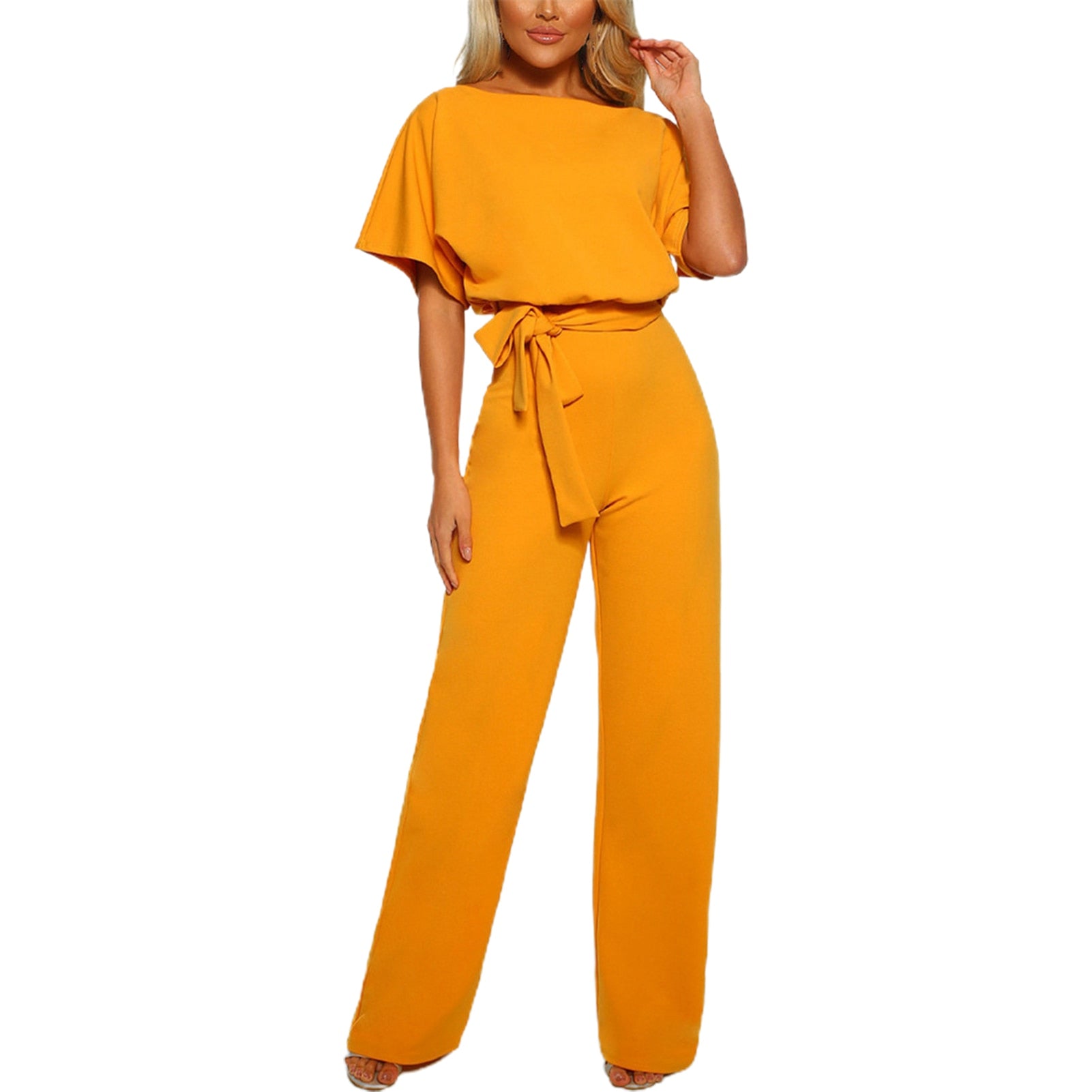 HELENE - Klassieke jumpsuit met ronde hals