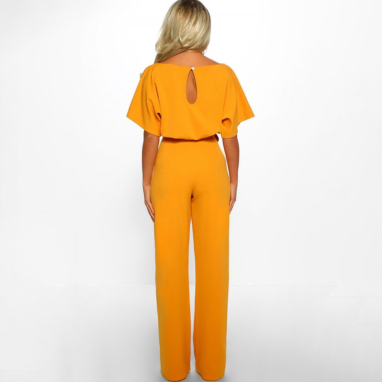 HELENE - Klassieke jumpsuit met ronde hals