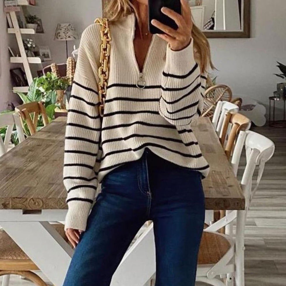 EILEEN - Casual chique trui met ritssluiting