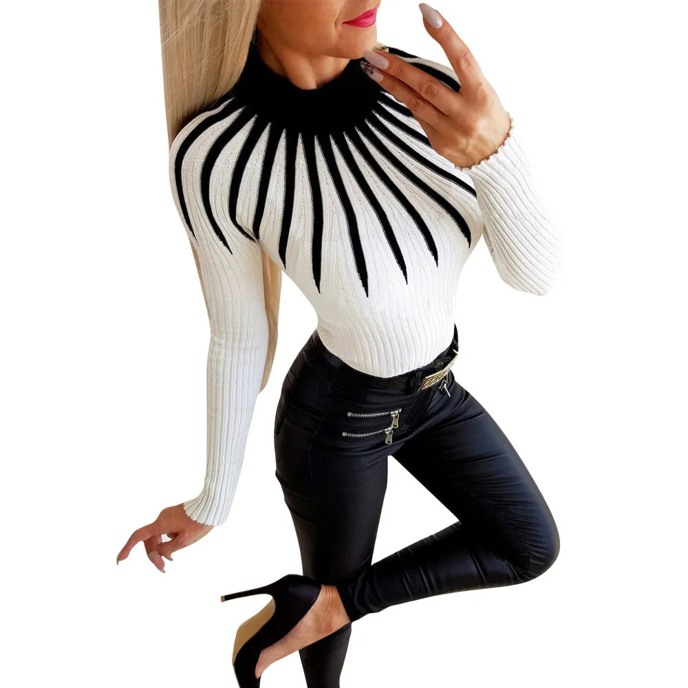 Vada - Vrouwen Trendy Bodycon Turtleneck Trui