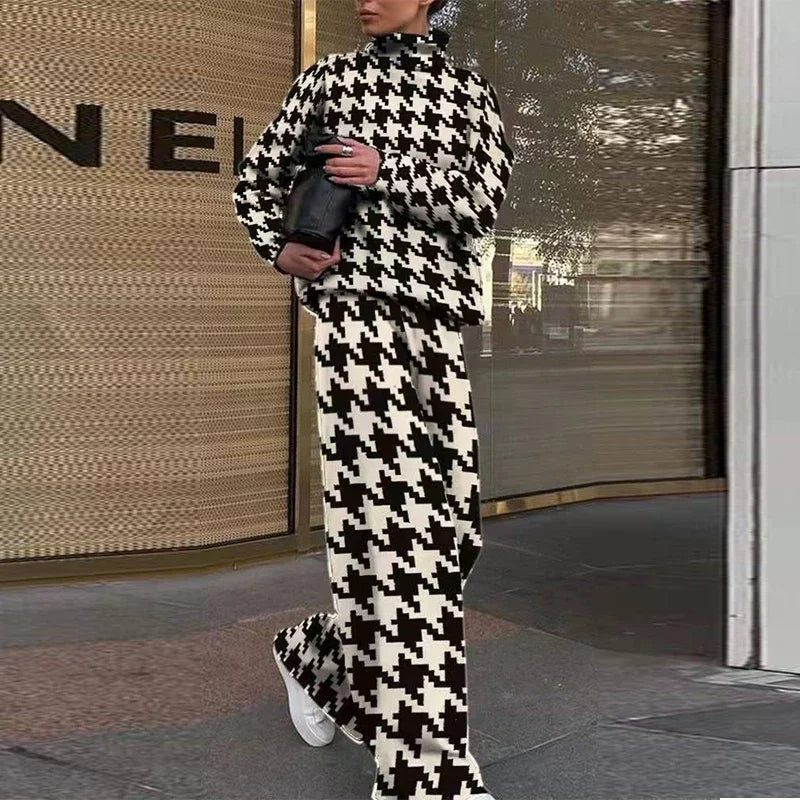 Ula - Hoge kwaliteit Vrouwen Hoge Kraag Lange Mouwen Top & Broek Suit