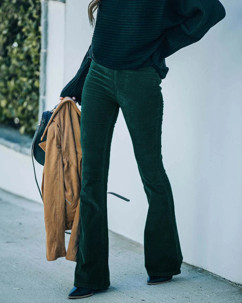 FLAIR - Rekbare broek met wijde pijpen in verschillende kleuren