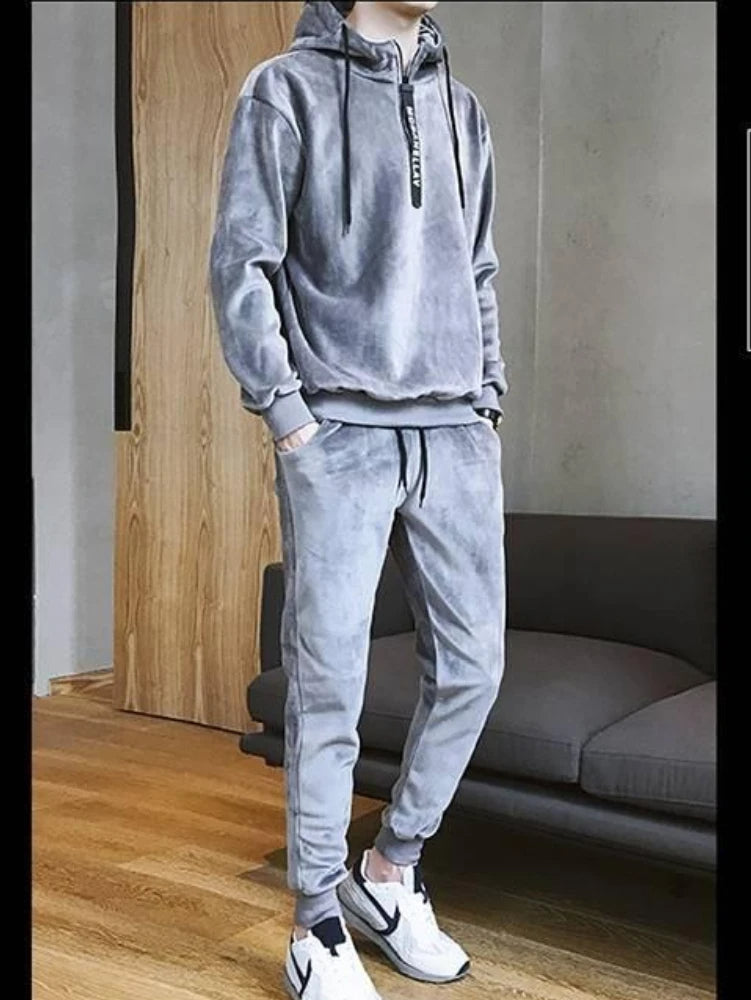 Zorion - Luxe Goud Fluwelen Sweater voor Mannen