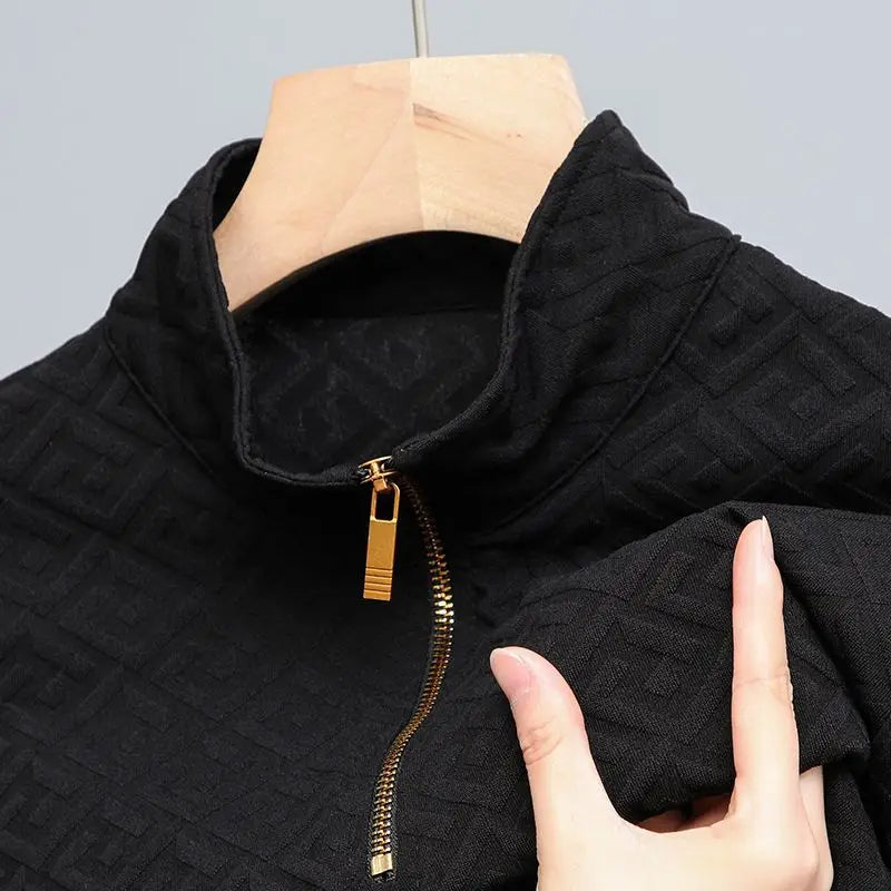 Kenzo - Sweater met rits en geometrische jacquard voor heren