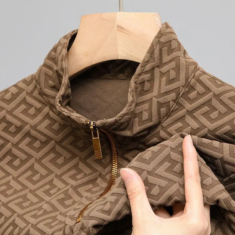 Kenzo - Sweater met rits en geometrische jacquard voor heren