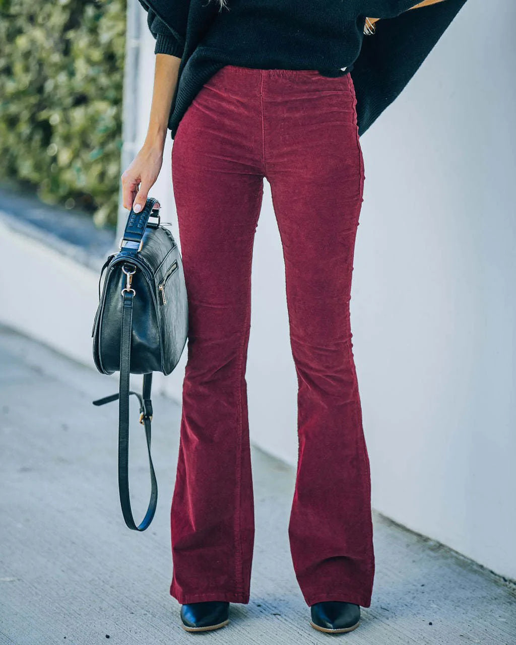 FLAIR - Rekbare broek met wijde pijpen in verschillende kleuren
