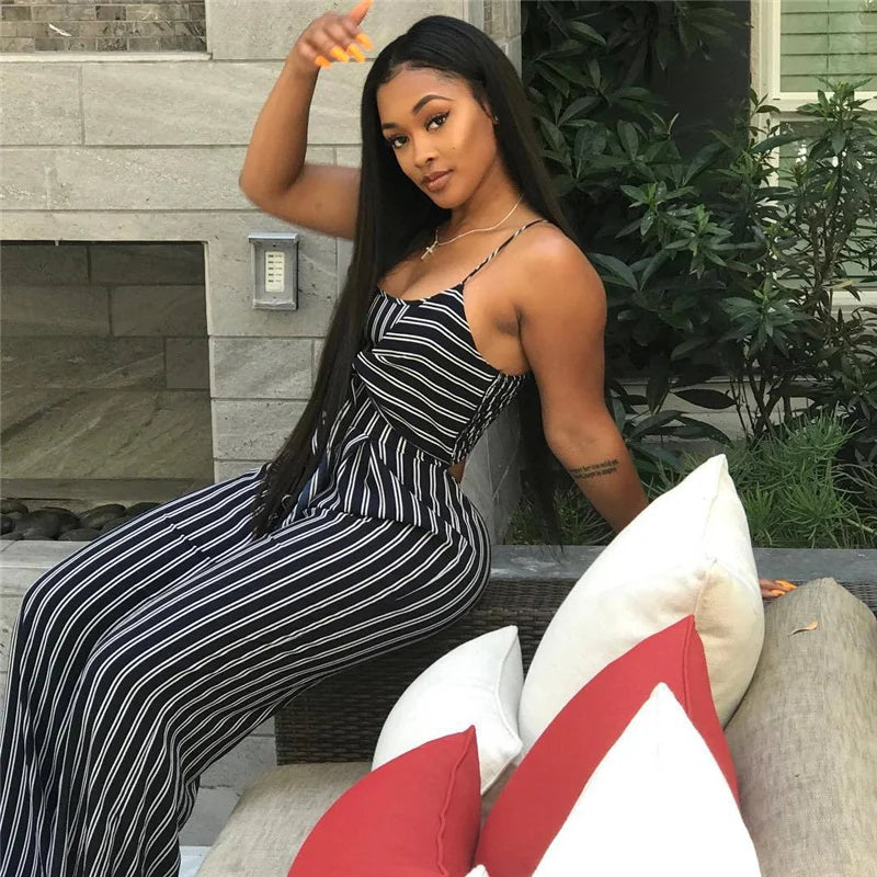 PIPER - Lässige Gestreepte Bodycon Jumpsuit