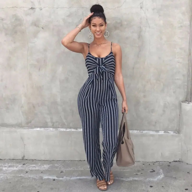 PIPER - Lässige Gestreepte Bodycon Jumpsuit