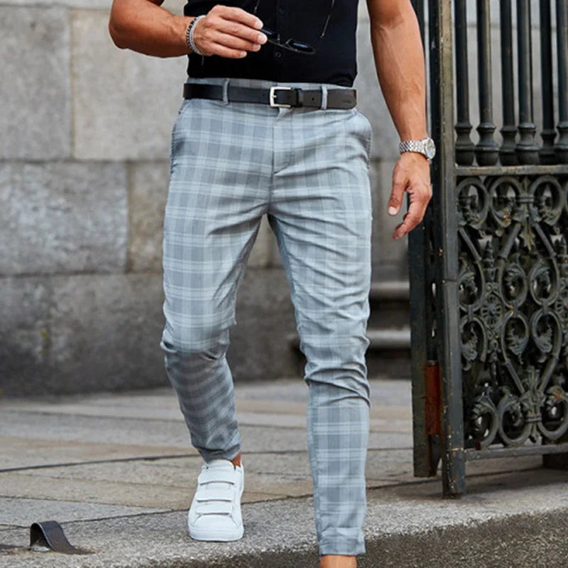 FRANK - Geruite Skinny Chino's voor Heren