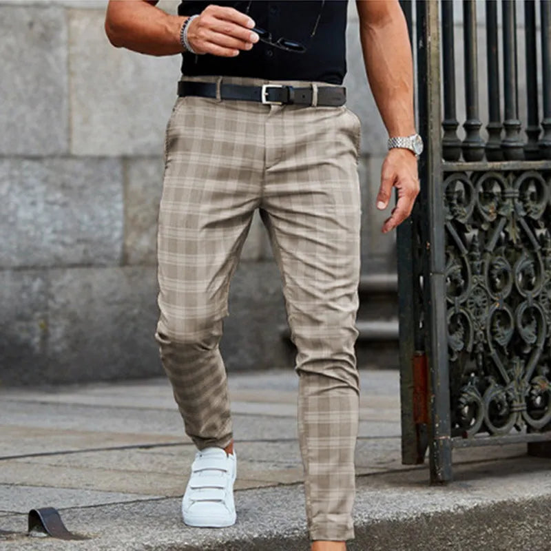 FRANK - Geruite Skinny Chino's voor Heren