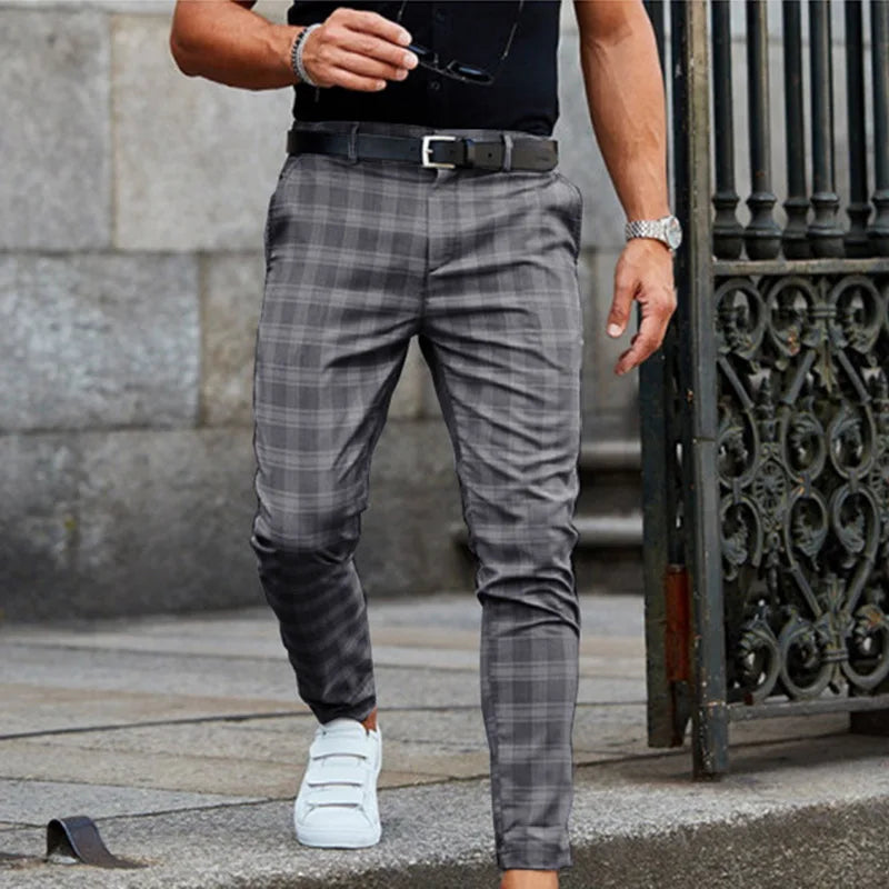 FRANK - Geruite Skinny Chino's voor Heren