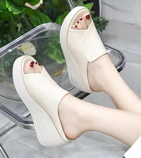 SUZANNE - Strandslippers met platform voor dames
