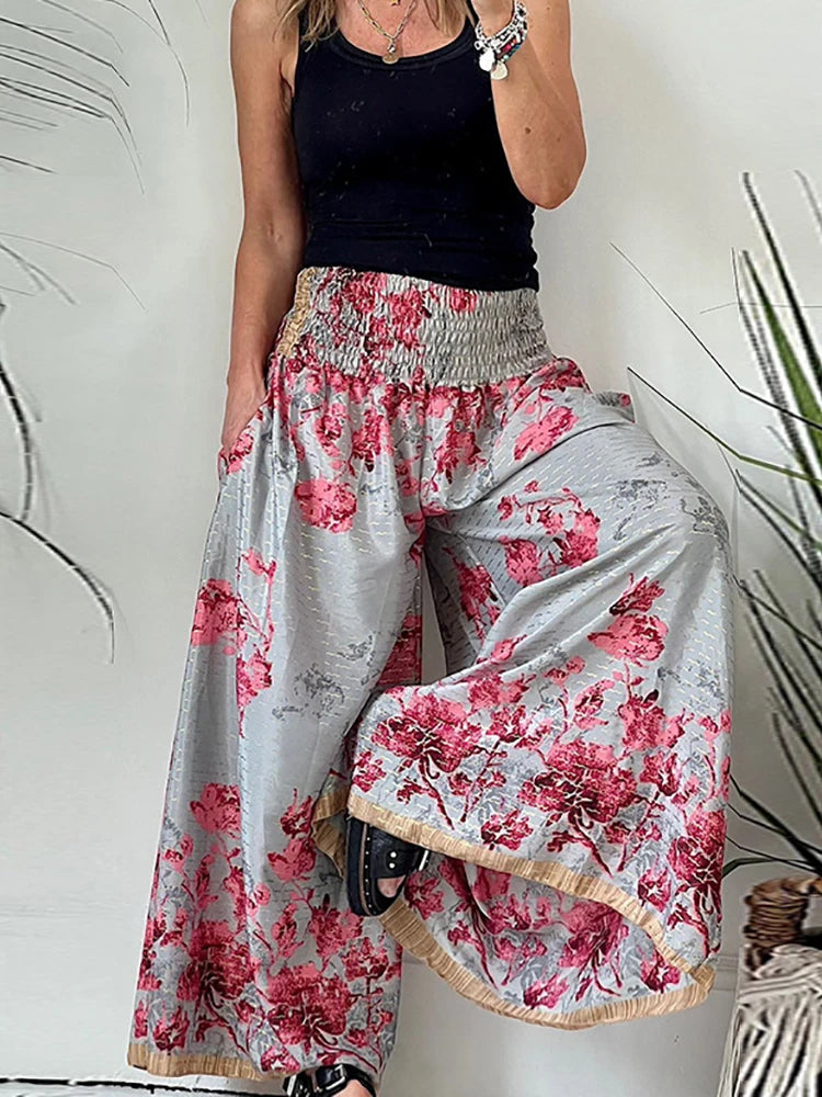 EVA - Luchtige wijde vintage broek in Ibiza stijl