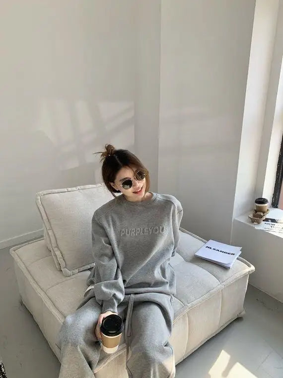 Nerida - Chique Plus Size Paars Damestrainingspak