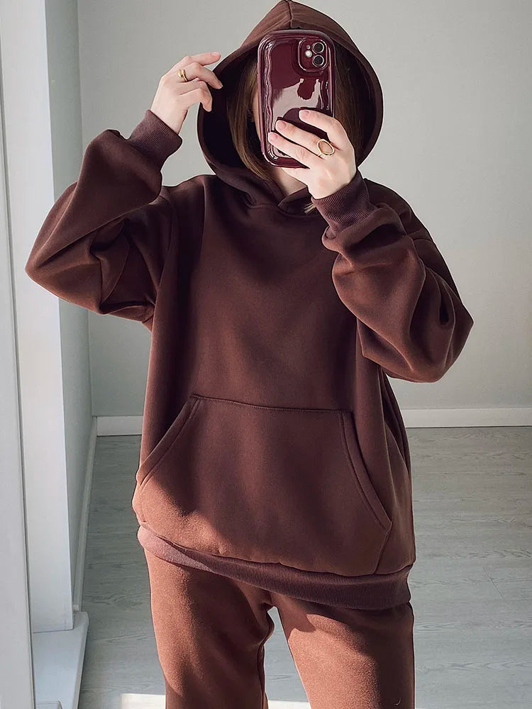 Perenna - Knusse Winter Fleece Sweat Suit Set voor Vrouwen