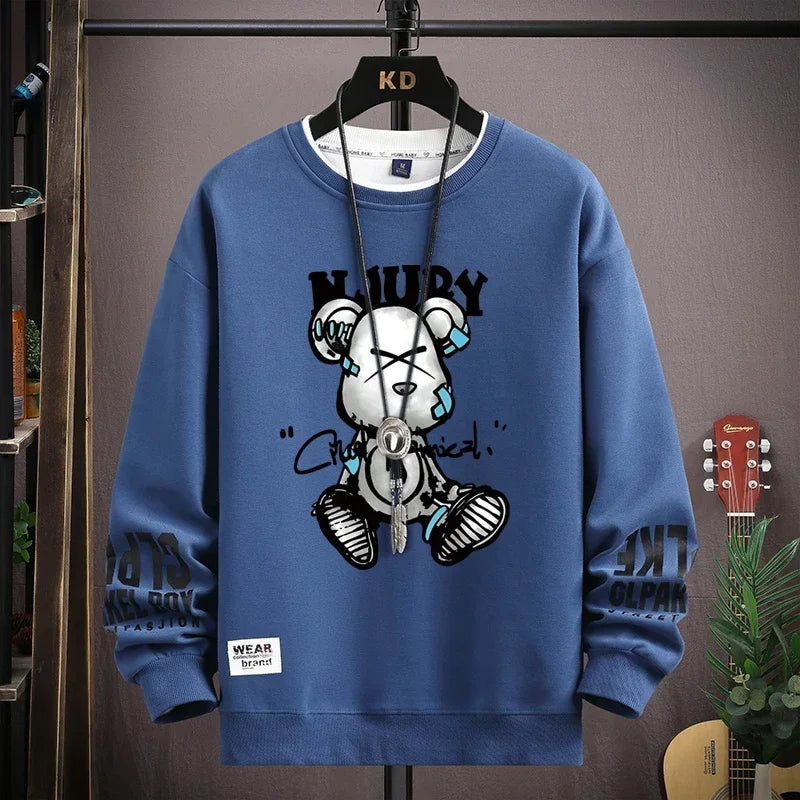 Lucian - Herfst Heren Sweatshirt met coole berenprint